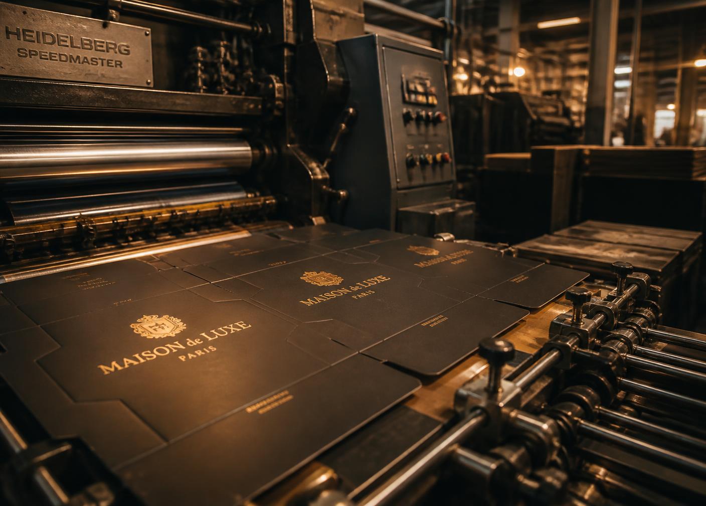 Offset press producing luxury packaging sheets